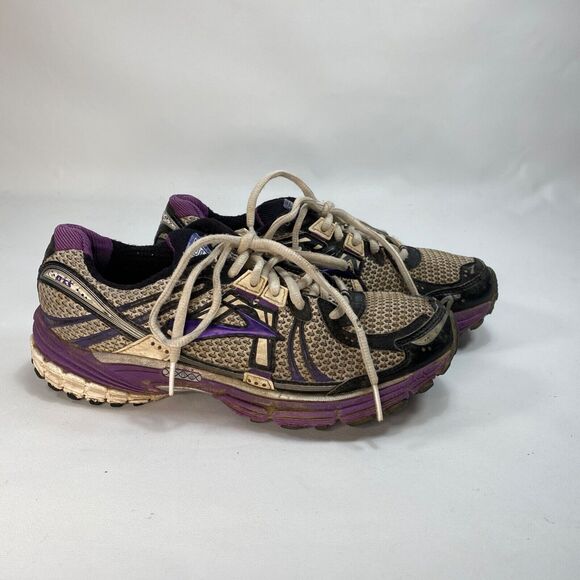 Brooks Adrenaline GTS 12 Womens Shoes Size 8M  Running Purple and Gray Mesh - Picture 2 of 10